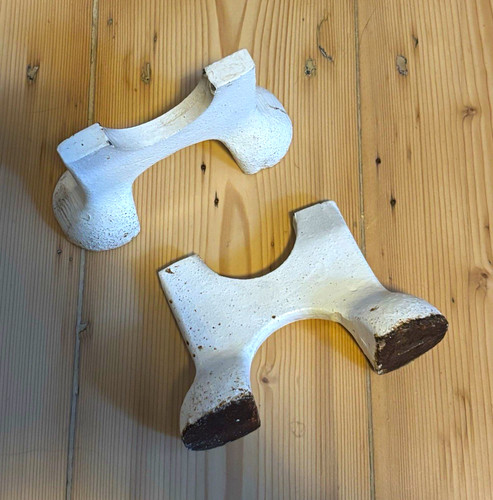 Pair white cast iron - pair,
